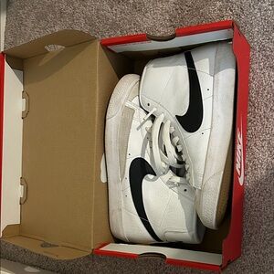 Nike White and Black High top Blazers
